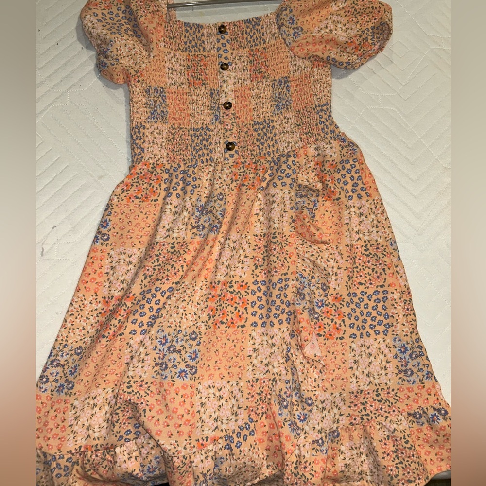 Wonder Nation Pink and Blue Patchwork Dress